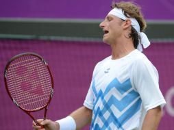 David Nalbandián lamenta una acción del juego. AFP  /