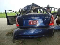 Imagen del auto tras el accidente del opositor cubano Oswaldo Payá. AFP  /