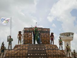 En la penitenciaría se montó una réplica de la Pirámide de Kukulcán, donde los convictos se vistieron de guerreros mayas. NOTIMEX  /