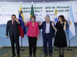 Los presidentes de Venezuela, Brasil, Uruguay y Argentina. REUTERS  /