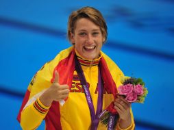 Las preseas que consiguió la nadadora catalana son un alivio para la Delegación de España. AFP  /