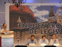 Gustavo Madero en el Encuentro Nacional de Legisladores del PAN. NOTIMEX  /
