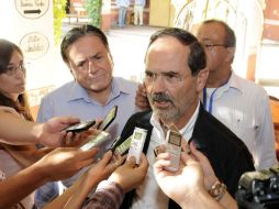 El dirigente nacional del PAN, Gustavo Madero a su llegada al Encuentro Nacional de Legisladores. NOTIMEX  /