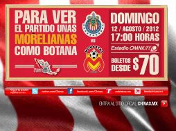 ''Para ver el partido, unas 'morelianas' como botana'' es la frase que publica Chivas en su página web. ESPECIAL  /