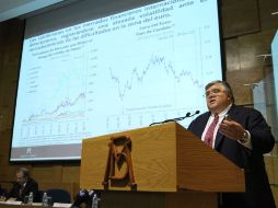El gobernador del Banco de México, Agustín Carstens, ofrece el Informe Trimestral sobre la Inflación Abril-Junio 2012. NTX  /