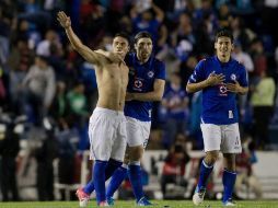 El jugador de la Máquina Celeste, Pablo Barrera, celebró su gol de manera eufórica. XINHUA  /