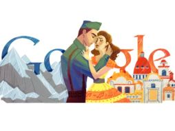 En la ilustración se observa a una pareja que hace honor a la famosísima canción ''Bésame mucho''. ESPECIAL  /