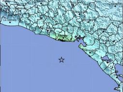 Mapa que muestra el sitio del epicentro del sismo en El Salvador. EFE  /