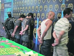 Detenidos. La presentación se llevó a cabo en la base central de la SSP.  /