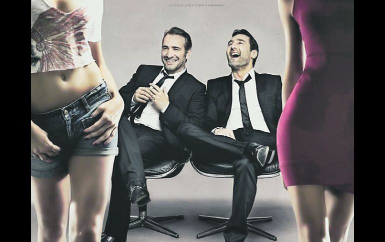 DE MODA. Jean Dujardin (izq) forma parte del filme ''Los Infieles'' en el tour de cine francés. ESPECIAL  /