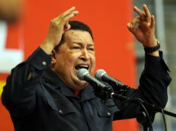 El presidente de Venezuela, Hugo Chávez, durante campañas para su reelección. AFP  /