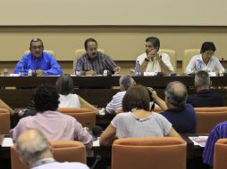 Miembros de las FARC anunciaron en conferencia la postura del grupo militante. REUTERS  /