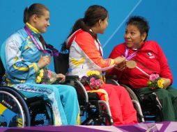 La china Jiangbo Xia, quien ganó la medalla de oro en los 50 metros libres S3 en Londres 2012. CONADE  /