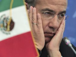 El presidente mexicano, Felipe Calderón, durante su intervención en la cumbre del Foro de Cooperación Económica Asia-Pacífico. EFE  /