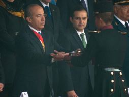 Calderón encabezó la conmemoración del 165 aniversario de la gesta heroica de los Niños Héroes. NOTIMEX  /