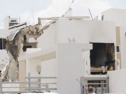 Imagen de una de las fincas que resultaron dañadas tras la explosión.  /