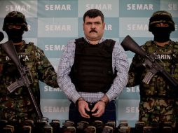 Elementos de la Secretaría de Marina, escoltan a Jorge Eduardo Costilla. XINHUA  /