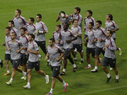 La plantilla realizó su último entrenamiento de cara al partido. AP  /