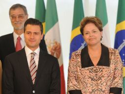 Rousseff recibió a Peña Nieto en el Palacio de Planalto, Brasilia. EFE  /