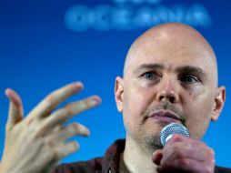Billy Corgan, de The Smashing Pumpkins platica en la Ciudad de México sobre su nueva producción ''Oceania''. AP  /