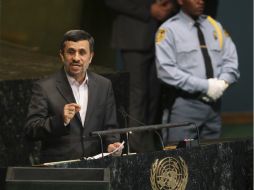El presidente de Irán, Mahmud Ahmadineyad, en la Asamblea General de la ONU. AP  /