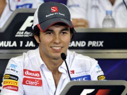 Sergio Pérez, de la escudería Sauber, durante la rueda de prensa celebrada en el circuito de Suzuka. EFE  /