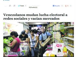 El diario El Mundo dio cuenta en su página web de supermercados llenos de clientes en Caracas. ESPECIAL  /