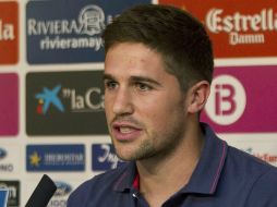 El defensa Andreu Fontás,  durante su presentación como nuevo jugador del Real Mallorca. EFE  /