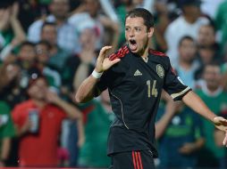 Javier 'Chicharito' Hernández entró de cambio en la segunda parte y se hizo presente con un gol en el partido. MEXSPORT  /