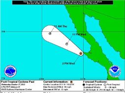 El ciclón continúa su trayectoria hacia el noroeste del Pacífico. ARCHIVO  /
