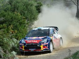 Mikko Hirvonen a bordo del Citroen durante la jornada de hoy. AFP  /