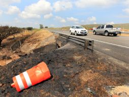 Aún está restringido parcialmente un tramo, donde están utilizándose los carriles de ida a Ocotlán, en doble sentido.  /