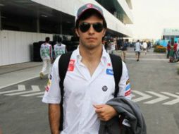Sergio Pérez a su llegada a India. Imagen de Escudería Telmex. ESPECIAL  /