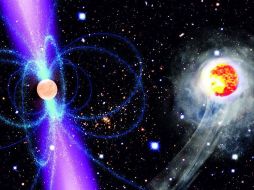 Ilustración facilitada por la NASA en la que se observa un pulsar (i) y su estrella acompañante. EFE  /
