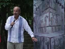 Calderón se refirió al proyecto de rescate arqueológico de Calakmul. NTX  /