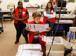 Trabajadores electorales cuentan los votos; la votación anticipada se realiza actualmente en 50 estados. REUTERS  /