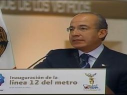 La línea 12 del Metro revolucionará el transporte y la movilidad de los capitalinos, señala el Presidente Calderón. ESPECIAL  /