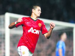 Enrachado. Javier Hernández lleva tres partidos anotando consecutivamente. ZUMAPRESS  /