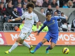 El Chelsea comenzó ganando, pero al minuto 87, el Swansea los alcanzó. EFE  /