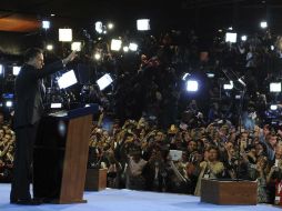 Mitt Romney ante seguidores y reporteros. No todo está perdido para los republicanos.  /