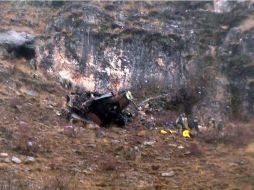 Fotografía que muestra los restos del helicoptero en que iban los soldados turcos. AFP  /