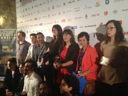 Los ganadores del Festival Internacional de Cine de Morelia posan juntos en el evento de clausura. ESPECIAL TWITTER  /