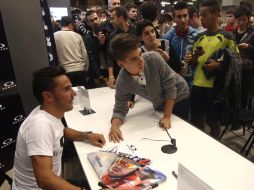 Joaquim (i) habló de sus planes a futuro durante una rueda de prensa en un acto de uno de sus patrocinadores. EFE  /