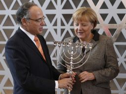 La canciller alemana, Ángela Merkel, en su discurso ante el Consejo Central de los Judíos en Alemania. REUTERS  /