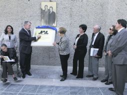 Monique Marseillé, viuda de González Luna Morfín, estuvo en la develación de la placa.  /