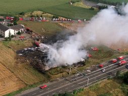 El Air France Concorde accidentado. Llevaba sobre todo turistas alemanes con destino a un crucero en el Caribe. EFE  /