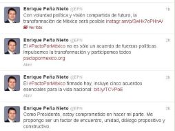 El Presidente de México firmó esta tarde el ''Pacto por México''. ESPECIAL TWITTER  /