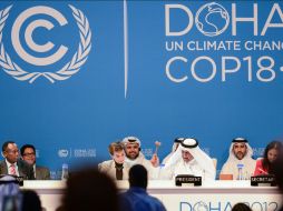 Abdullah Bin Hamad Al Attiyah anuncia los acuerdos finales de las conversaciones en Doha, Qatar. XINHUA  /