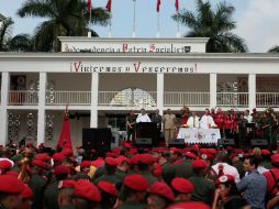 Aspecto de la misa que ofrecieron por la salud de Chávez. EFE  /