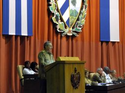 El mandatario cubano, Raúl Castro, al clausurar la sesión final anual ordinaria del Parlamento. AFP  /